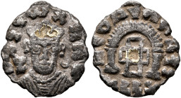 Ella Gabaz/Wazen Agad, circa late 550s-560s. Unit (Gilt Billon, 13 mm, 0.54 g, 12 h). ነገሠአከሰመ ('ngsʼksm' = 'King of Axum' in Ge'ez) Draped bust of Ell...