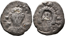 Israel, second half of the 570s. Argyros (Gilt Billon, 14 mm, 0.66 g, 12 h), anonymous type. ነገሠ✠አከሰመ ('ngs 'aksm = 'King of Axum' in Ge'ez) Draped bu...
