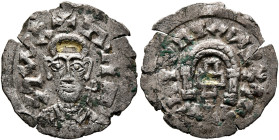 Israel, second half of the 570s. Argyros (Gilt Billon, 18 mm, 1.14 g, 12 h), anonymous type. ነገሠአ✠ከሰመ ('ngs 'aksm = 'King of Axum' in Ge'ez) Draped bu...