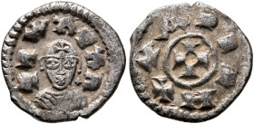 Joel, circa 590s-after 610. Argyros (Billon, 13 mm, 0.98 g, 2 h). ነገሠአዐአለ ('ngsyoel' = 'King Joel' in Ge'ez) Draped bust of Joel facing, wearing tight...