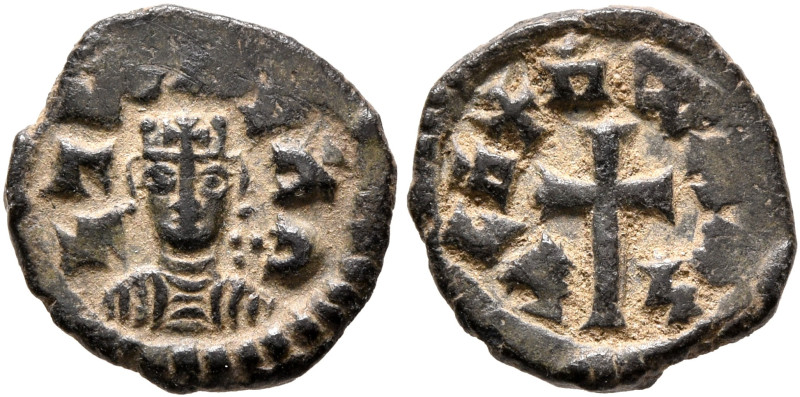 Joel, circa 590s-after 610. Lepton (Bronze, 12 mm, 0.84 g, 9 h). ነገሠ አዐአለ ('ngs ...