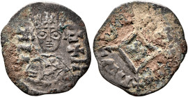 Hethasas/Hataza, circa 610s-630s. Argyros (Billon, 16 mm, 1.05 g, 12 h), after 630 (?). ነገሠ-ሐተዘ ('ngshtz' = 'King Hataza' in Ge'ez) Draped bust of Het...