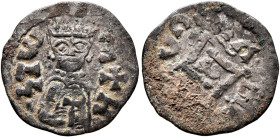 Hethasas/Hataza, circa 610s-630s. Argyros (Billon, 16 mm, 0.91 g, 7 h), after 630 (?). ነገሠ-ሐተዘ ('ngshtz' = 'King Hataza' in Ge'ez) Draped bust of Heth...