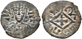 Hethasas/Hataza, circa 610s-630s. Lepton (Bronze, 15 mm, 1.02 g, 7 h), after 630 (?). ነገሠ-ሐተዘ ('ngshtz' = 'King Hataza' in Ge'ez) Draped bust of Hetha...