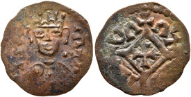 Hethasas/Hataza, circa 610s-630s. Lepton (Bronze, 16 mm, 0.95 g, 10 h), after 630 (?). ነገሠ-ሐተዘ ('ngshtz' = 'King Hataza' in Ge'ez) Draped bust of Heth...