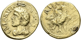 UNCERTAIN GERMANIC TRIBES, Aurum Barbarorum. Late 3rd-early 4th centuries. 'Quinarius' (Electrum, 15 mm, 2.88 g, 9 h), 'Gordian Group'. Imitating Aure...