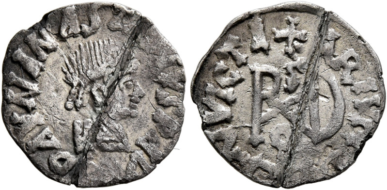 GEPIDS. Uncertain king, 454-552. 1/4 Siliqua (Silver, 15 mm, 0.72 g, 6 h), imita...