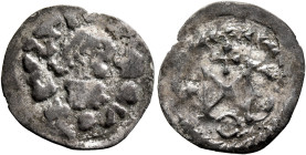 GEPIDS. Cunimund, ?-567. 1/4 Siliqua (Silver, 16 mm, 0.46 g), struck in the name of Justin II (565-578), Sirmium, circa 565-567. [...] IVƧTI[...] ΛV P...