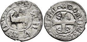 CRUSADERS. Lordship of Mytilene. Francesco II Gattilusio, 1384-1403/4. Grossetto (Silver, 14 mm, 1.00 g, 11 h). ✠AGNVS D[ЄI] Agnus Dei to left. Rev. D...