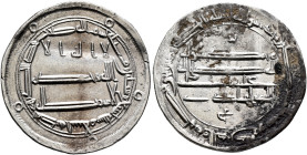 ISLAMIC, 'Abbasid Caliphate. al-Hadi, AH 169-170 / AD 785-786. Dirham (Silver, 23 mm, 2.90 g, 9 h), Madinat al-Salam, AH 169 = 785/6. ‘lā ilāha illā /...