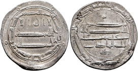ISLAMIC, 'Abbasid Caliphate. al-Hadi, AH 169-170 / AD 785-786. Dirham (Silver, 23 mm, 2.64 g, 1 h), Madinat al-Salam, AH 169 = 785/6. ‘lā ilāha illā /...