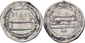 ISLAMIC, 'Abbasid Caliphate. al-Rashid, AH 170-193 / AD 786-809. Dirham (Silver, 24 mm, 2.83 g, 9 h), Madinat al-Salam, AH 170 = 786/7. ‘lā ilāha illā...