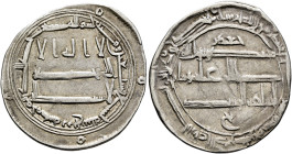 ISLAMIC, 'Abbasid Caliphate. al-Rashid, AH 170-193 / AD 786-809. Dirham (Silver, 25 mm, 2.72 g, 9 h), Zaranj, AH 179 = 795/6. ‘lā ilāha illā / Allāh w...