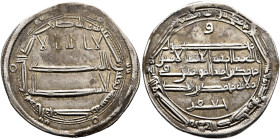 ISLAMIC, 'Abbasid Caliphate. temp. Al-Rashid, AH 170-193 / AD 786-809. Dirham (Silver, 25 mm, 2.95 g), al-Muhammadiya, AH 180 = 796/7. ‘lā ilāha illā ...