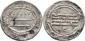 ISLAMIC, 'Abbasid Caliphate. temp. Al-Rashid, AH 170-193 / AD 786-809. Dirham (Silver, 24 mm, 2.83 g, 3 h), Balkh, AH 182 = 798/9. ‘lā ilāha illā / Al...