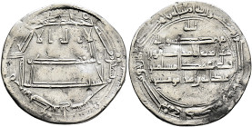 ISLAMIC, 'Abbasid Caliphate. temp. Al-Amin, AH 193-199 / AD 809-813. Dirham (Silver, 23 mm, 2.82 g, 9 h), citing the heir al-Ma'mun as 'al-Imam' and a...