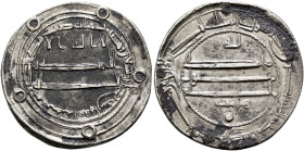 ISLAMIC, 'Abbasid Caliphate. temp. Al-Ma'mun, AH 193-218 / AD 809-833. Dirham (Silver, 22 mm, 2.82 g, 9 h), Isbahan (Isfahan), AH 198 = 813/4. ‘lā ilā...