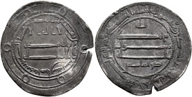 ISLAMIC, 'Abbasid Caliphate. temp. Al-Ma'mun, AH 199-218 / AD 813-833. Dirham (Silver, 23 mm, 2.50 g, 3 h), Isbahan (Isfahan), AH 199 = 814/5. ‘lā ilā...