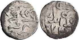 ISLAMIC, Mongols. Chaghatayid Khans. Yesün Temür, AH 737-741 / AD 1336-1340. 1/6 Dinar (Silver, 17 mm, 1.36 g, 1 h), Otrar, AH 73[9] = 1338/9. Within ...