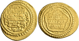 ISLAMIC, Mongols. Ilkhanids. Abu Sa'id, AH 716-736 / AD 1316-1335. Dinar (Gold, 26 mm, 8.86 g, 2 h), type D, Jajarm, AH 722 = 1322/3. Within a circle,...