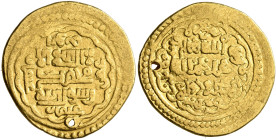 ISLAMIC, Mongols. Ilkhanids. Muhammad, AH 737-738 / AD 1337-1338. Dinar (Gold, 21 mm, 4.65 g, 9 h), type B, Bardhaʿa, AH 738 = 1337/8. Within a 16-foi...