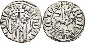 ARMENIA, Cilician Armenia. Royal. Hetoum I and Zabel, 1226-1270. Tram (Silver, 21 mm, 2.85 g, 3 h). 'By the will of God' (in Armenian) Queen Zabel and...