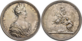 AUSTRIA. Holy Roman Empire. Karl VI, Emperor, 1711-1740. Medal 1716 (Silver, 43 mm, 36.40 g, 12 h), on the birth of crown prince Leopold. By G. W. Ves...