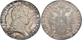 AUSTRIA. Kaisertum Österreich. Franz I, 1806-1835. Taler 1818 B (Silver, 40 mm, 28.17 g, 12 h), Kremnitz. FRANCISCVS I D G AVSTRIAE IMPERATOR Laureate...