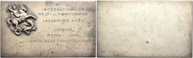 AUSTRIA. First Republic. 1918-1938. Medal 1931 (Silver, 80 mm, 71.96 g), a uniface square prize award on the horse show in Laxenburg. INTERNATIONALES ...