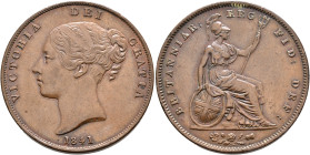 BRITISH, Hanover. Victoria, 1837-1901. Penny 1841 (Copper, 34 mm, 18.69 g, 12 h). VICTORIA DEI GRATIA Young head of Victoria to left, 1841 below. Rev....