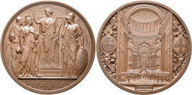 BRITISH, Hanover. Victoria, 1837-1901. Medal 1872 (Bronze, 76 mm, 246.65 g, 12 h), on the recovery of the Prince of Wales from typhoid. By J. S. & A. ...