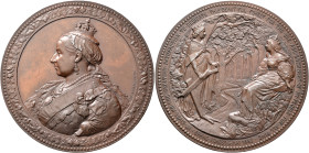 BRITISH, Hanover. Victoria, 1837-1901. Medal 1882 (Bronze, 76 mm, 190.07 g, 12 h), on the dedication of Epping Forest. By C. Wiener. Crowned bust of Q...