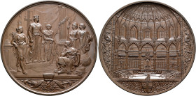 BRITISH, Hanover. Victoria, 1837-1901. Medal 1884 (Bronze, 76 mm, 308.36 g, 12 h), on the opening of the new Council Chamber. By J. S. & A. B. Wyon. L...