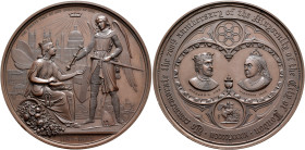 BRITISH, Hanover. Victoria, 1837-1901. Medal 1889 (Bronze, 81 mm, 265.32 g, 12 h), on the 700th Anniversary of the Mayoralty of the City of London. By...