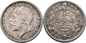 BRITISH, Windsor. George V, 1910-1936. Crown 1927 (Silver, 39 mm, 28.42 g, 12 h), fourth coinage, London. GEORGIVS V DEI GRA: BRITT: OMN: REX Head of ...