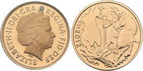 BRITISH, Windsor. Elizabeth II, 1952-2022. Sovereign 2012 (Gold, 22 mm, 7.99 g, 12 h), on her Diamond Jubilee. ELIZABETH•II•DEI•GRA REGINA•FID•DEF Cro...