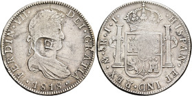 BRITISH HONDURAS (BELIZE). Colonial. George III, 1760-1820. 6 Shillings 1 Pence (Silver, 39 mm, 26.88 g), revaluation of 1810-1818 issue on 8 Reales 1...