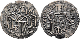 BULGARIA. Second Empire. Ivan Aleksandar, 1331–1371. Gros (Silver, 21 mm, 1.58 g, 6 h). Christ, nimbate, seated facing on throne, raising his right ha...