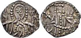 BULGARIA. Second Empire. Ivan Sisman, 1371–1395. Asper (Silver, 14 mm, 0.48 g, 6 h). Half-length facing bust of the Virgin Mary, raising both hands in...