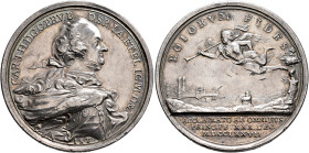 GERMANY. Bayern. Karl Theodor, 1777-1799. Medal 1777 (Silver, 51 mm, 58.63 g, 12 h), on his accession to power. By Joseph Scheufel. CAR TH D G C P R V...