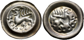 GERMANY. Braunschweig (Stadt). After 1412. Bracteate (Silver, 21 mm, 0.54 g, 12 h), 'Ewiger Pfennig'. Lion walking left. Rev. Incuse of obverse. Berge...