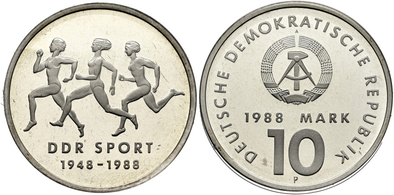 GERMANY. German Democratic Republic. 1949-1990. Pattern 10 Mark 1988 (Silver, 31...