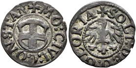 GERMANY. Konstanz (Stadt). 2 Pfennig (Billon, 14 mm, 0.42 g, 6 h), no date (after 1538). ✠MO CIVI CONSTAN Town shield. Rev. ✠SOLI DEO GLORIA Eagle wit...