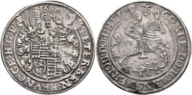 GERMANY. Mansfeld-vorderortische Linie zu Friedeburg. Peter Ernst I, Bruno II, Gebhard VIII and Johann Georg IV, 1587-1601. Taler 1600 (Silver, 35 mm,...