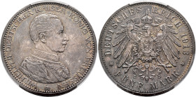 GERMANY. Kaiserreich. Wilhelm II, 1888-1918. 5 Mark 1913 A (Silver, 38 mm, 27.78 g, 12 h), Berlin. WILHELM II DEUTSCHER KAISER KÖNIG VON PREUSSEN / Bu...