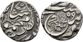 INDIA, Princely States. Sind. British Occupation, 1839-1947. Rupee AH 1259 = AD 1843 (Silver, 20 mm, 9.86 g, 11 h), in the name of Mahmud Shah Durrani...