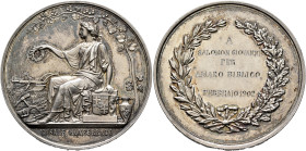 ITALY. Casale Monferrato. Medal 1902 (Silver, 41 mm, 31.34 g). CASALE MONFERRATO Female, holding wreath, seated to left on podium; vine above; agricul...
