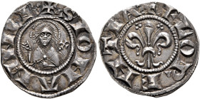 ITALY. Firenze. Repubblica, 1189-1532. Fiorino di stella da 12 denari (Silver, 19 mm, 1.59 g, 3 h). ✠ FLORENTIA Fleur de lis. Rev. ✠ S IOHANNE B Bust ...