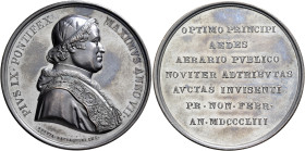 ITALY. Papal Coinage. Pius IX, 1846-1878. Medal RY 7 = 1853 (Bronze, 44 mm, 38.50 g, 12 h), by B. Zaccagnini. PIVS IX•PONTIFEX - MAXIMVS ANNO VII Bust...