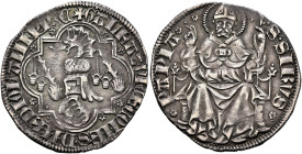 ITALY. Pavia. Galeazzo II Visconti, 1359-1378. Pegione (Silver, 24 mm, 2.46 g, 12 h). ✠GALEAZ• VICECOMES• D• MEDIOLANI• PP• 3C Visconti arms in quadri...